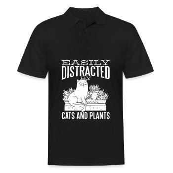 Hobby Gardener Garden Funny Garden Cat - Polo Homme - noir - Devant - Kai (181cm)