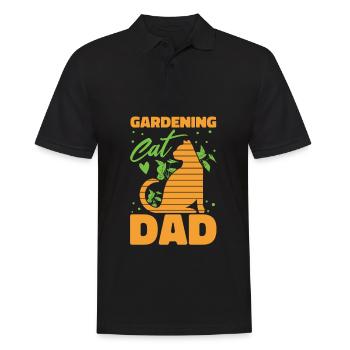 Hobbygärtner Garten Papa Gartenkatze - Männer Poloshirt - Schwarz - Vorne - Kai (181cm)