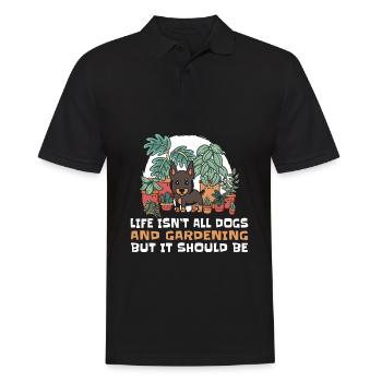 Hobby Gardener Garden Funny Garden Dog - Polo Homme - noir - Devant - Kai (181cm)