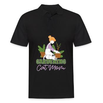 Hobbygärtner Garten Mutter Gartenkatze - Männer Poloshirt - Schwarz - Vorne - Kai (181cm)