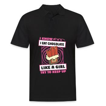 Chocolate Chocolate Funny - Men's Polo Shirt - black - Front - Kai (181cm)