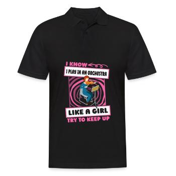 Orchester Witzig - Männer Poloshirt - Schwarz - Vorne - Kai (181cm)