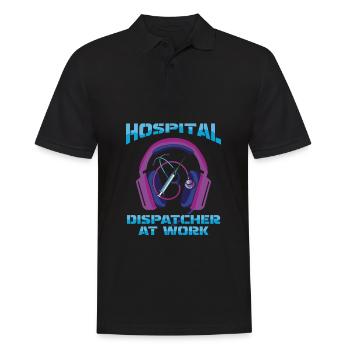 Notruf Leitstelle Einsatzzentrale Headset - Männer Poloshirt - Schwarz - Vorne - Kai (181cm)
