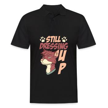 Furry Fandom Fursuits Lustig - Männer Poloshirt - Schwarz - Vorne - Kai (181cm)