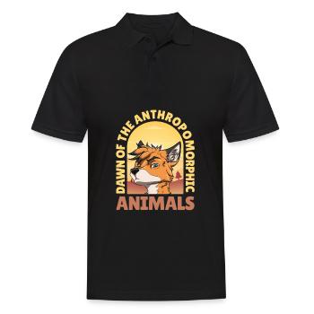 Furry Fandom Fursuits Witzig - Männer Poloshirt - Schwarz - Vorne - Kai (181cm)