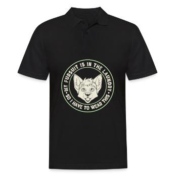 Furry Fandom Fursuits Witzig - Männer Poloshirt - Schwarz - Vorne - Kai (181cm)