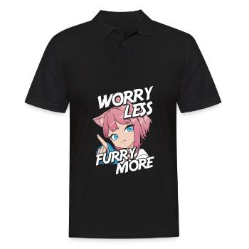Furry Fandom Fursuits Mehr - Männer Poloshirt - Schwarz - Vorne - Kai (181cm)