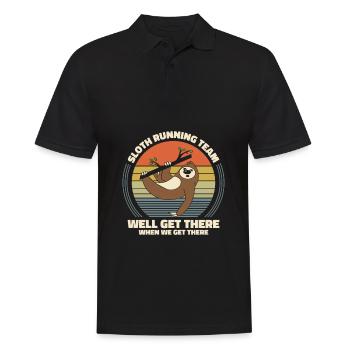Faultier Faultier Läuft - Männer Poloshirt - Schwarz - Vorne - Kai (181cm)