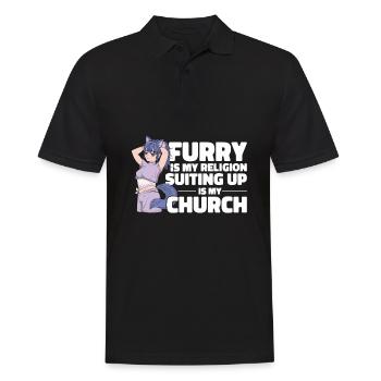 Furry Fandom Fursuits Cool - Men's Polo Shirt - black - Front - Kai (181cm)