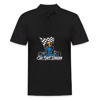 Go Kart Karting Karting Season - Men's Polo Shirt - black - Front - Kai (181cm)