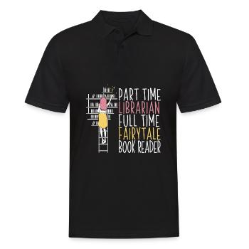 Buch Leseratte Bücherwurm Lustig Buchfee - Männer Poloshirt - Schwarz - Vorne - Kai (181cm)