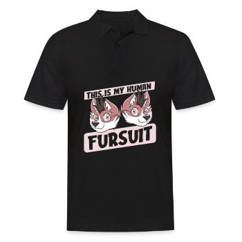 Furry Fandom Fursuits Drôle - Polo Homme - noir - Devant - Kai (181cm)