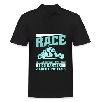 Go Kart Kartfahren Kartfahrer Cool - Männer Poloshirt - Schwarz - Vorne - Kai (181cm)