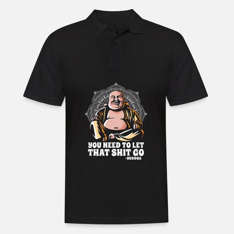 Buddha Buddhist Lustig - Männer Poloshirt - Schwarz