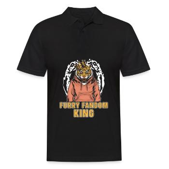 Furry Fandom Fursuits König - Männer Poloshirt - Schwarz - Vorne - Kai (181cm)