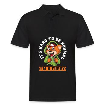 Furry Fandom Fursuits Lustig - Männer Poloshirt - Schwarz - Vorne - Kai (181cm)