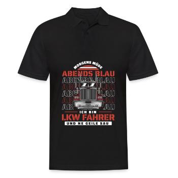 Lkw Fahrer Trucker Lastwagenfahrer - Männer Poloshirt - Schwarz - Vorne - Kai (181cm)