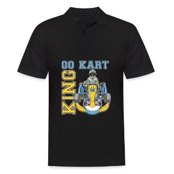Go Kart Karting Kart Driver King - Polo Homme - noir - Devant - Kai (181cm)