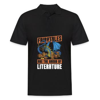 Buch Leseratte Bücherwurm Speck Buchfee - Männer Poloshirt - Schwarz - Vorne - Kai (181cm)