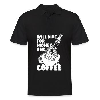 Tauchen Taucher Kaffee Kommerzielles Tauchen - Männer Poloshirt - Schwarz - Vorne - Kai (181cm)