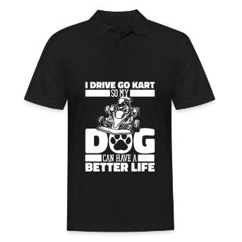 Go Kart Kartfahren Kartfahrer - Männer Poloshirt - Schwarz - Vorne - Kai (181cm)