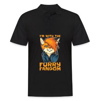 Furry Fandom Fursuits Headphones - Men's Polo Shirt - black - Front - Kai (181cm)