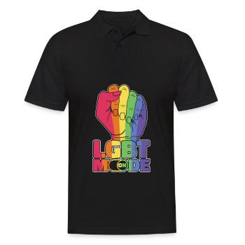 Lgbt Gay Pride - Polo Homme - noir - Devant - Kai (181cm)