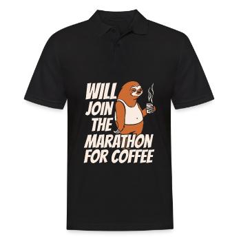 Faultier Kaffee Faultier Läuft - Männer Poloshirt - Schwarz - Vorne - Kai (181cm)