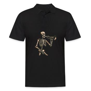 marching band, trombone, skeleton - Men's Polo Shirt - black - Front - Kai (181cm)