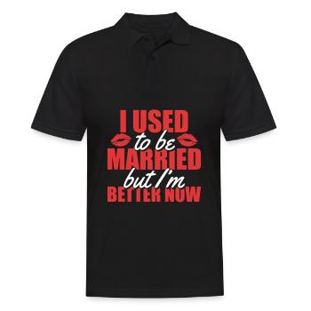 divorce marriage divorced sarcastic - Men's Polo Shirt - black - Front - Kai (181cm)