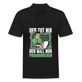 Entwickler Coder Programmierer Computer - Männer Poloshirt - Schwarz - Vorne - Kai (181cm)