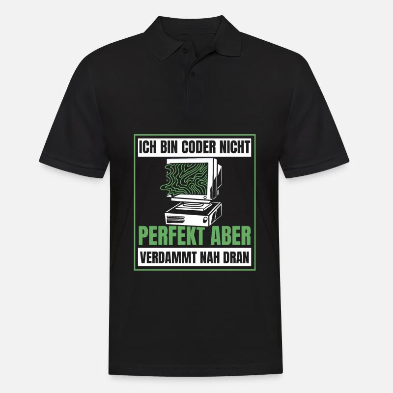 Entwickler Coder Programmierer Humor - Männer Poloshirt - Schwarz