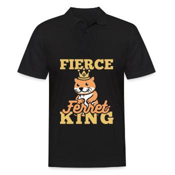 Frettchen Iltis König - Männer Poloshirt - Schwarz - Vorne - Kai (181cm)