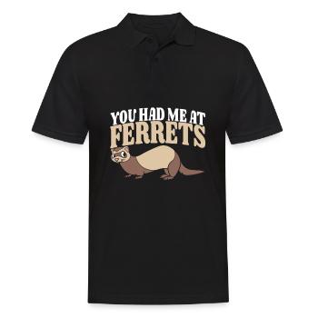 Frettchen Iltis Lustig - Männer Poloshirt - Schwarz - Vorne - Kai (181cm)