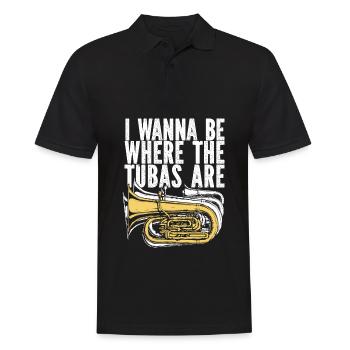 Tuba de procession de fanfare - Polo Homme - noir - Devant - Kai (181cm)