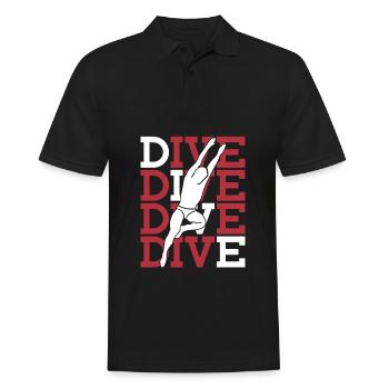 Diving Divers - Men's Polo Shirt - black - Front - Kai (181cm)