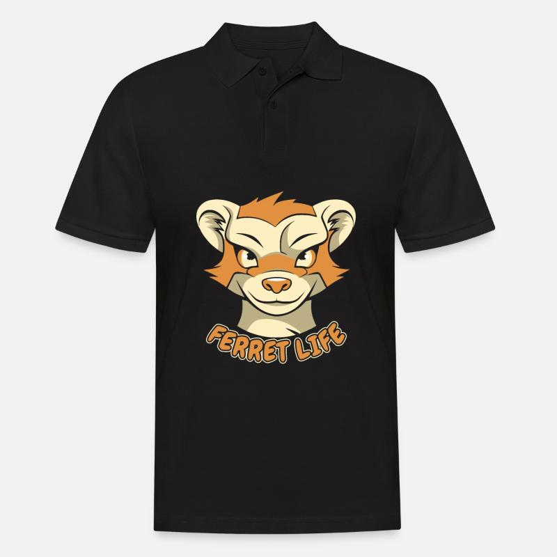 Frettchen Iltis - Männer Poloshirt - Schwarz