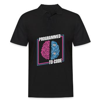 Développeur Coder Programmeur Cerveau - Polo Homme - noir - Devant - Kai (181cm)