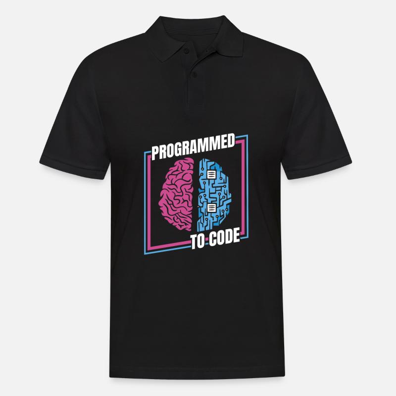 Entwickler Coder Programmierer Gehirn - Männer Poloshirt - Schwarz