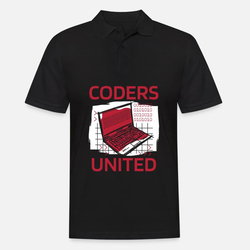 Entwickler Coder Programmierer Laptop - Männer Poloshirt - Schwarz