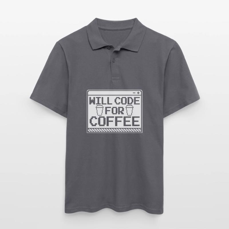 Developer Coder Programmer Coffee Polo Homme