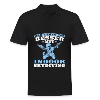 Indoor Skydiving Witzig - Männer Poloshirt - Schwarz - Vorne - Kai (181cm)