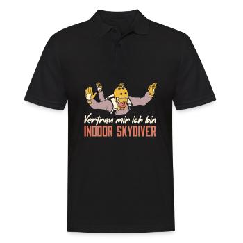 Indoor Skydiving Indoor Fallschirmspringen - Männer Poloshirt - Schwarz - Vorne - Kai (181cm)