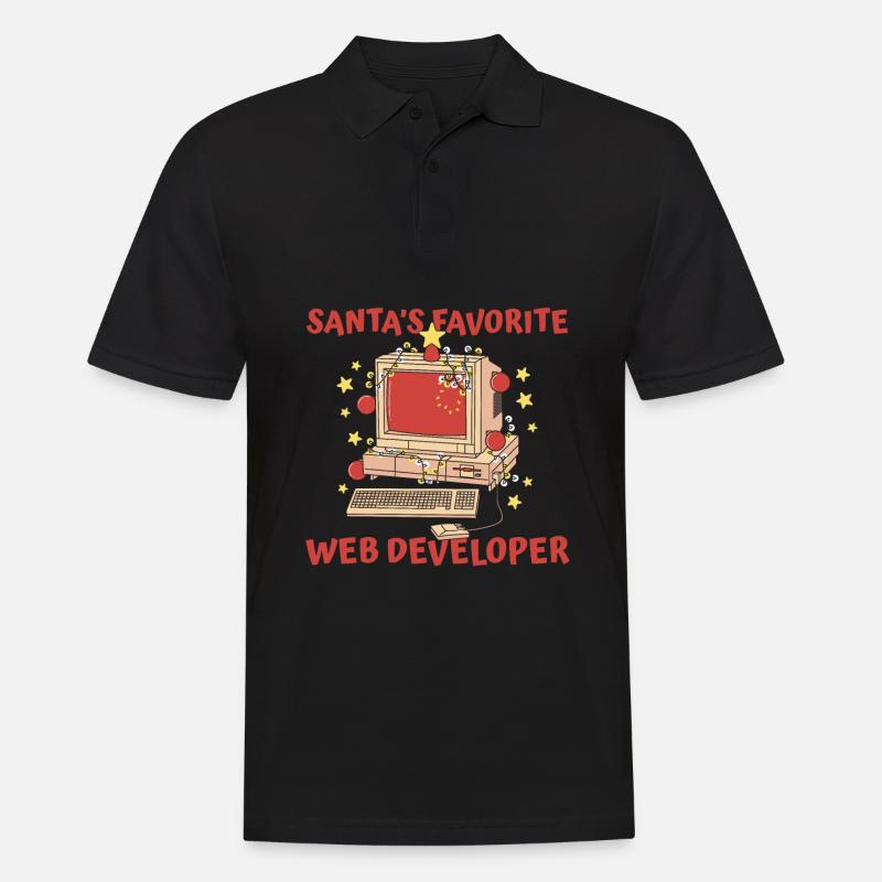 Web Entwickler Webdeveloper Weihnachtsmann - Männer Poloshirt - Schwarz