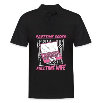 Entwickler Coder Programmierer Gattin - Männer Poloshirt - Schwarz - Vorne - Kai (181cm)
