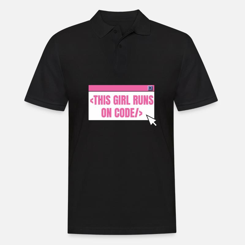 Développeur Coder Programmeur Girl - Polo Homme - noir