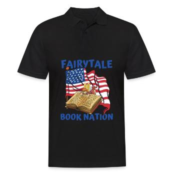 Rat de bibliothèque Rat de bibliothèque Drapeau américain Fée du livre - Polo Homme - noir - Devant - Kai (181cm)