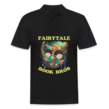 Buch Leseratte Bücherwurm Niedlich Buchfee - Männer Poloshirt - Schwarz - Vorne - Kai (181cm)