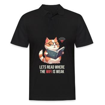 Book, Bookworm, Bookworm, Cat, Book Fairy - Men's Polo Shirt - black - Front - Kai (181cm)