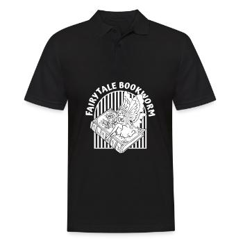 Buch Leseratte Bücherwurm Niedlich Buchfee - Männer Poloshirt - Schwarz - Vorne - Kai (181cm)